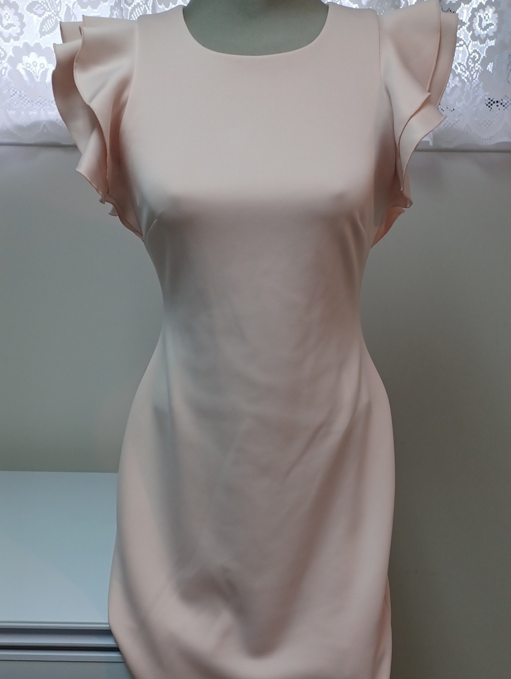 NWOT Tommy Hilfiger Pale Pink Ruffle Sleeve Mini Dress
